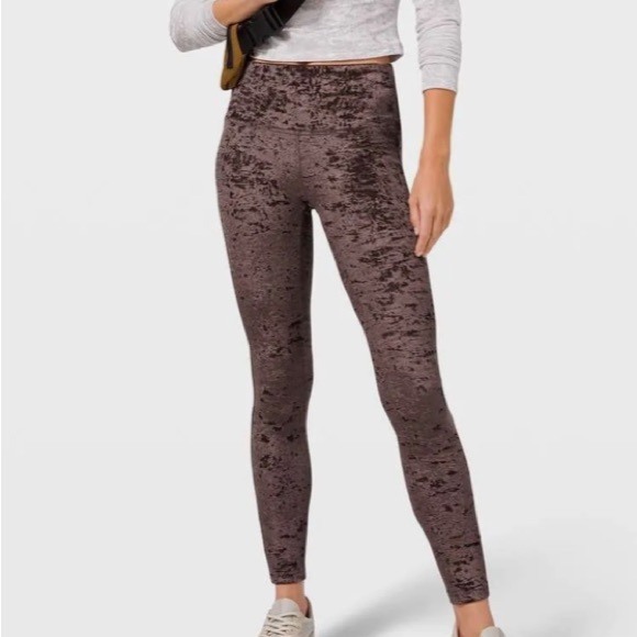 Lululemon H/R leggings Wunder Under, special edition Coffee Press Crushed Velvet - Picture 4 of 13